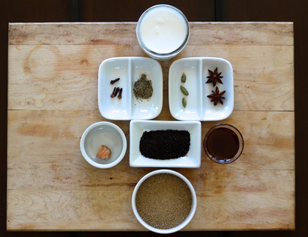ingredients to make turmeric Thai iced tea recipe
